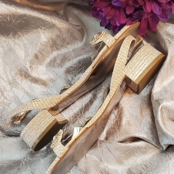 Adrianna Papel gold sparkling sandals size 7.5 - Picture 5 of 11
